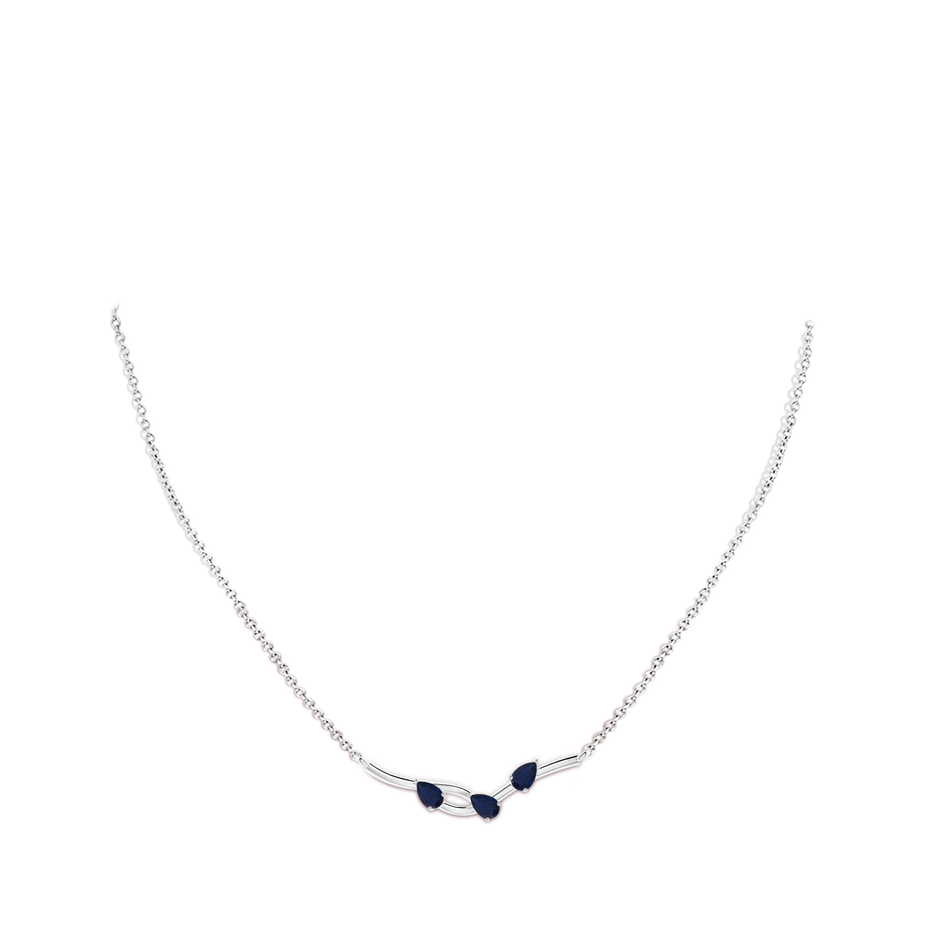 5x3mm A Pear-Shaped Sapphire Tree Branch Pendant in P950 Platinum body-neck