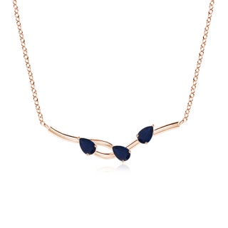 5x3mm A Pear-Shaped Sapphire Tree Branch Pendant in Rose Gold