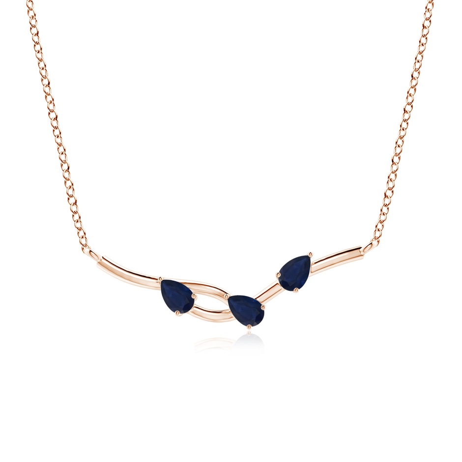 5x3mm A Pear-Shaped Sapphire Tree Branch Pendant in Rose Gold 