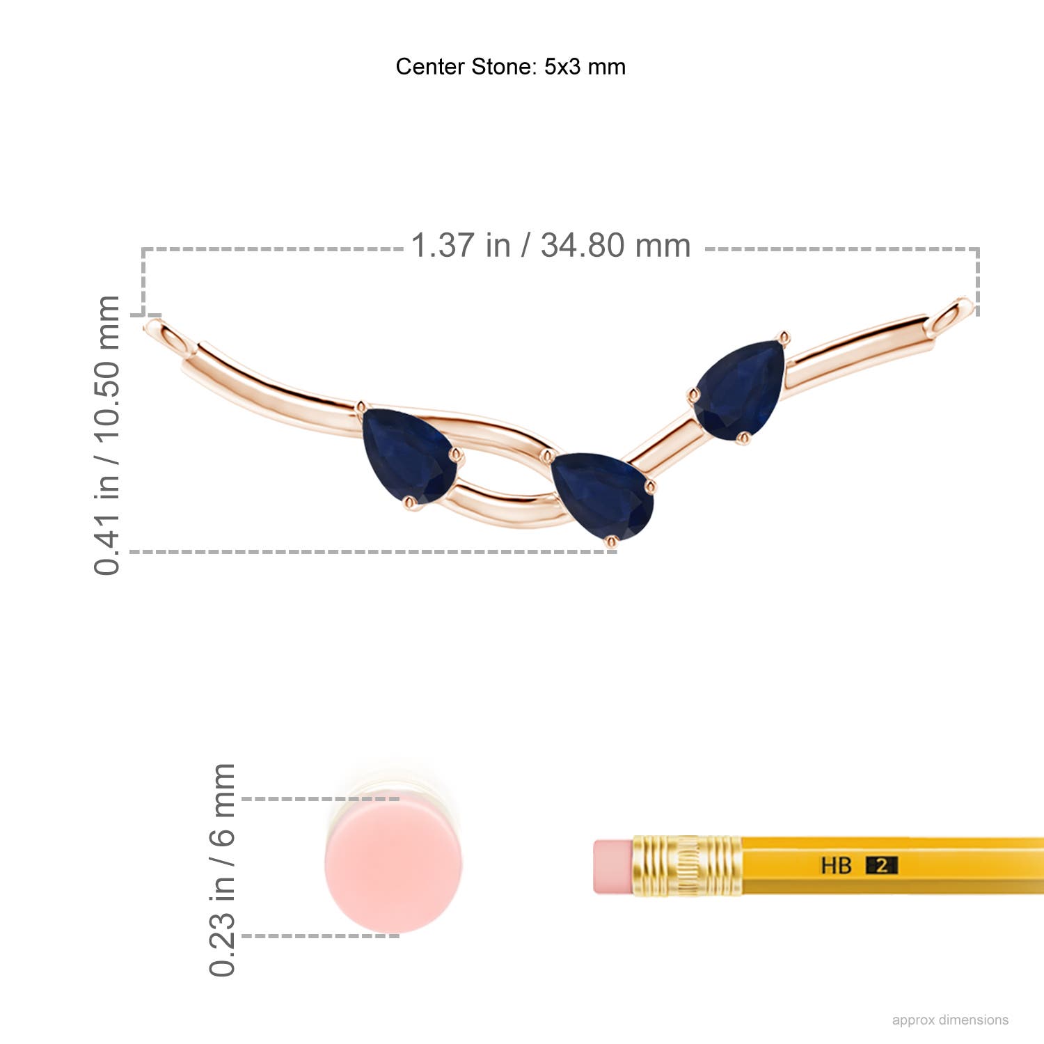 A - Blue Sapphire / 0.75 CT / 14 KT Rose Gold