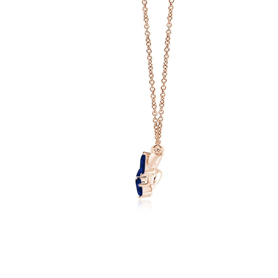 5x3mm AA Pear-Shaped Sapphire Tree Branch Pendant in Rose Gold side-1