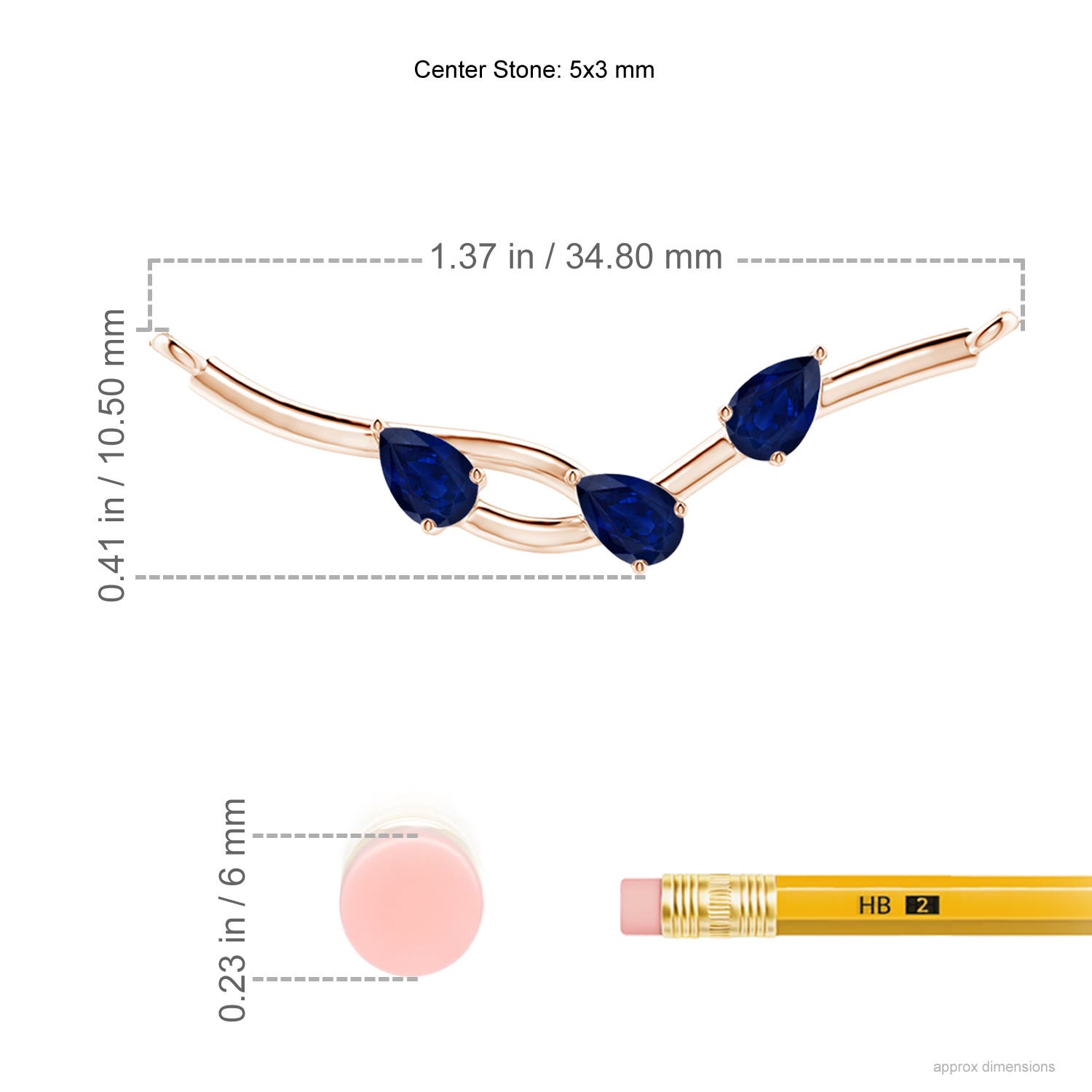 AA - Blue Sapphire / 0.75 CT / 14 KT Rose Gold