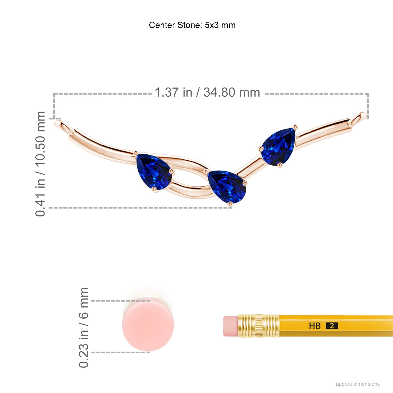 AAAA - Blue Sapphire / 0.75 CT / 14 KT Rose Gold