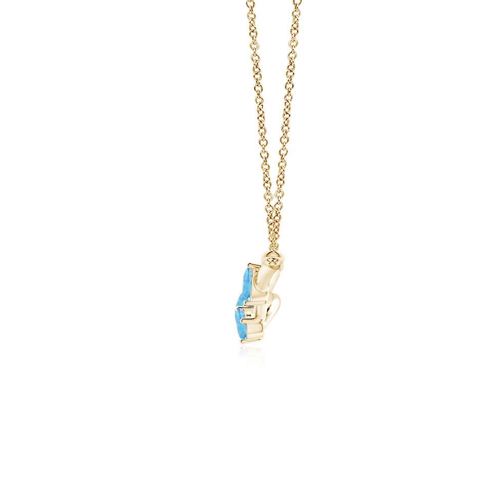 5x3mm A Pear-Shaped Swiss Blue Topaz Tree Branch Pendant in Yellow Gold side-1