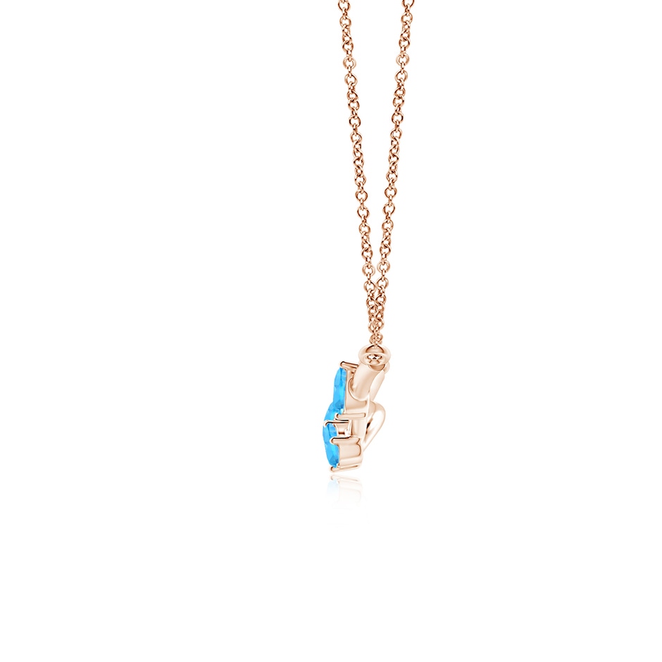 5x3mm AAA Pear-Shaped Swiss Blue Topaz Tree Branch Pendant in Rose Gold side-1