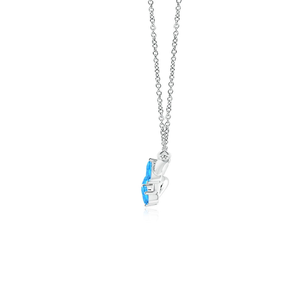 5x3mm AAAA Pear-Shaped Swiss Blue Topaz Tree Branch Pendant in P950 Platinum side-1