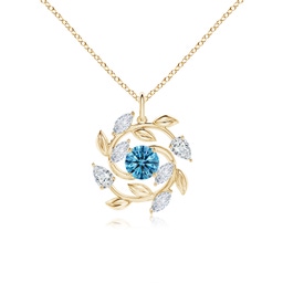 Yellow Gold Blue Diamond Necklaces
