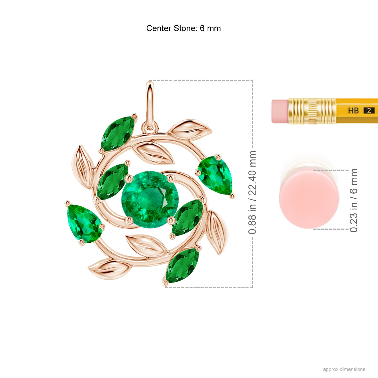 AAA - Emerald / 1.67 CT / 14 KT Rose Gold