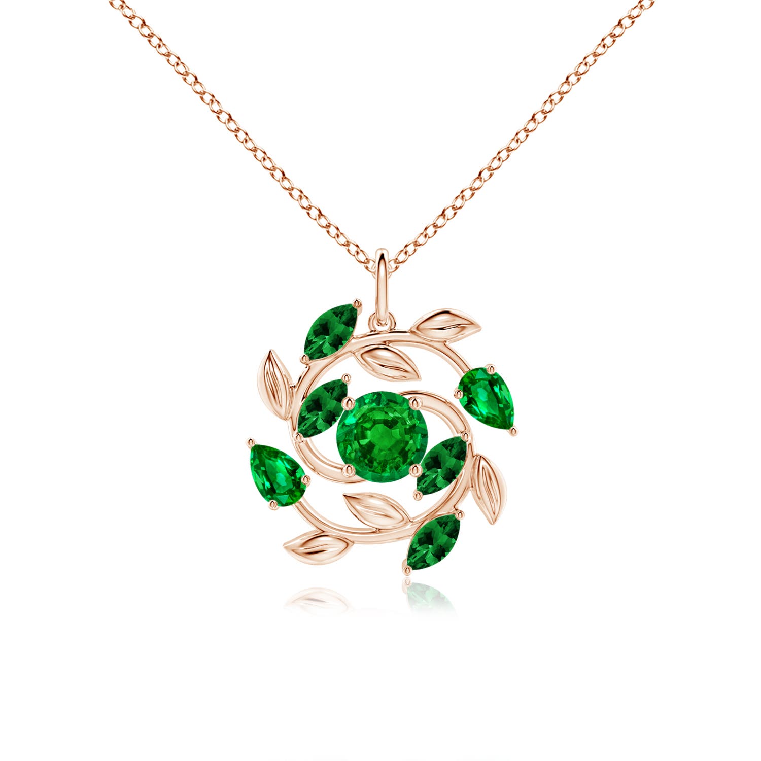 AAAA - Emerald / 1.67 CT / 14 KT Rose Gold