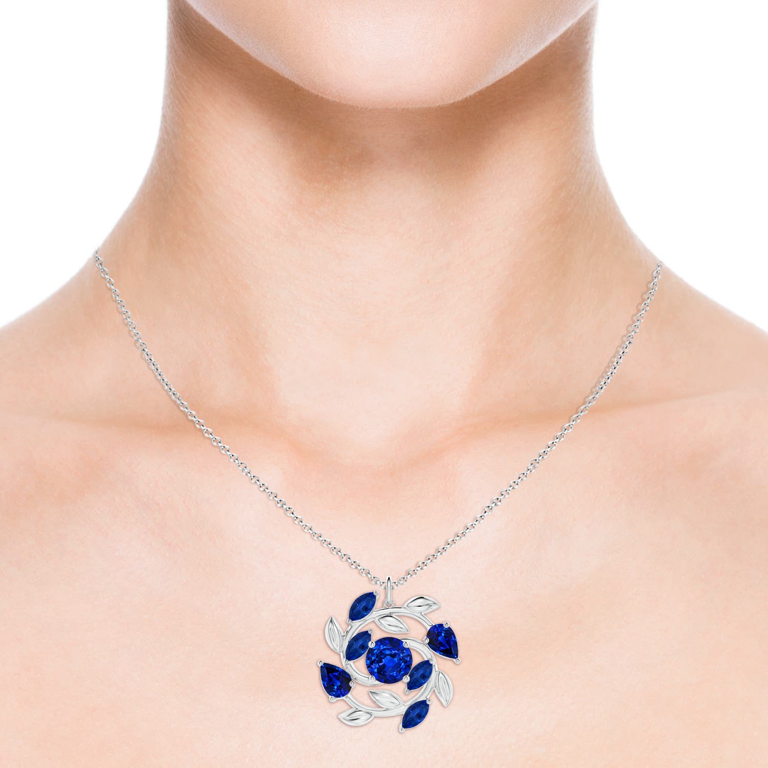 Blue Sapphire Men's Tennis Necklace