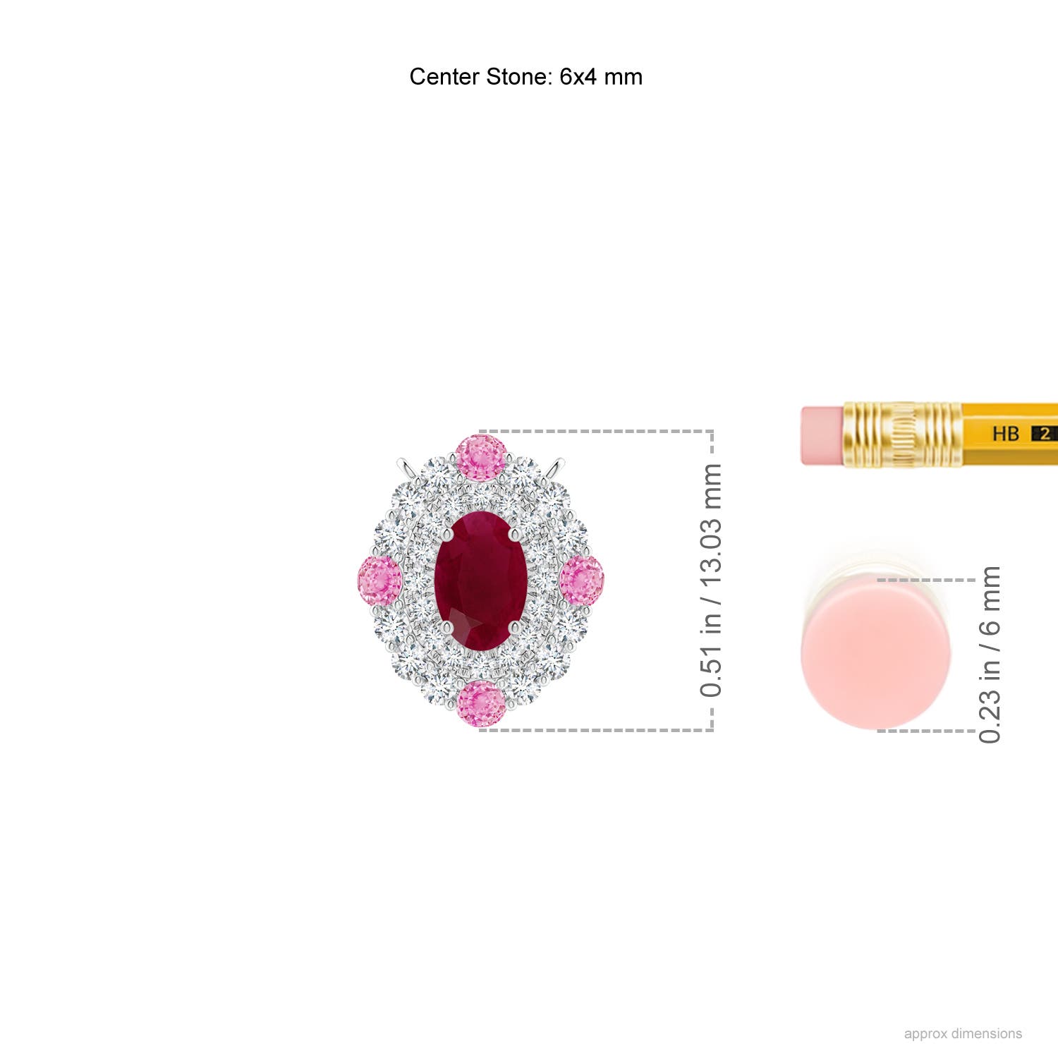 A - Ruby / 1.15 CT / 14 KT White Gold