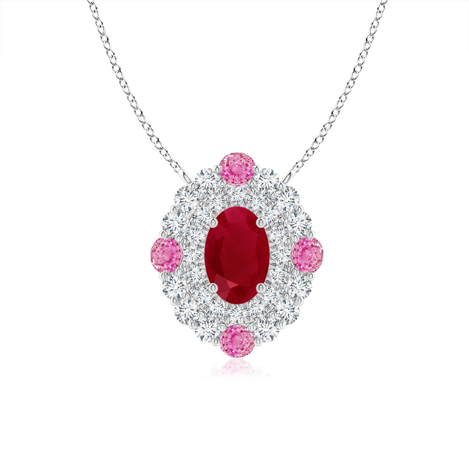 AA - Ruby / 1.15 CT / 14 KT White Gold