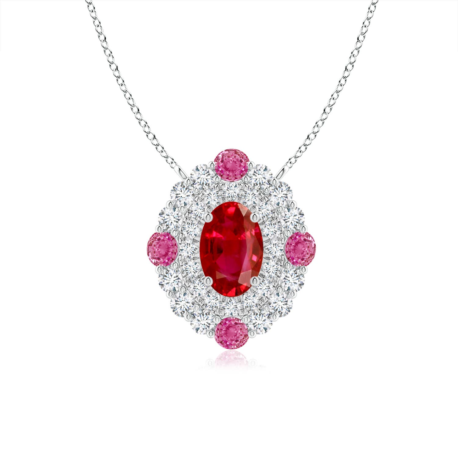 AAA - Ruby / 1.15 CT / 14 KT White Gold