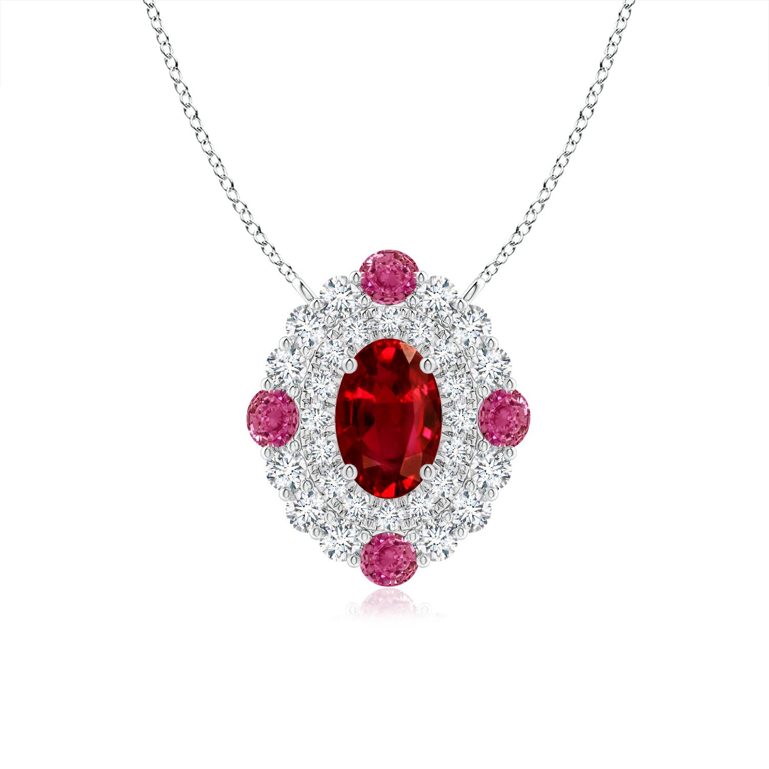 AAAA - Ruby / 1.15 CT / 14 KT White Gold