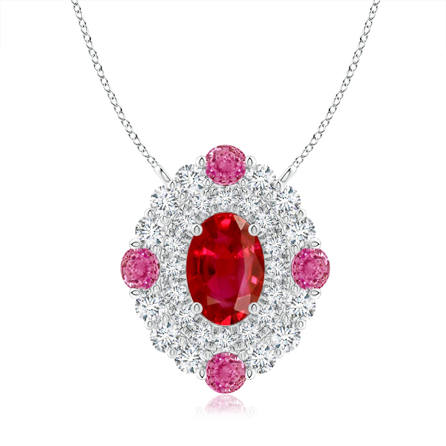 AAA - Ruby / 1.87 CT / 14 KT White Gold