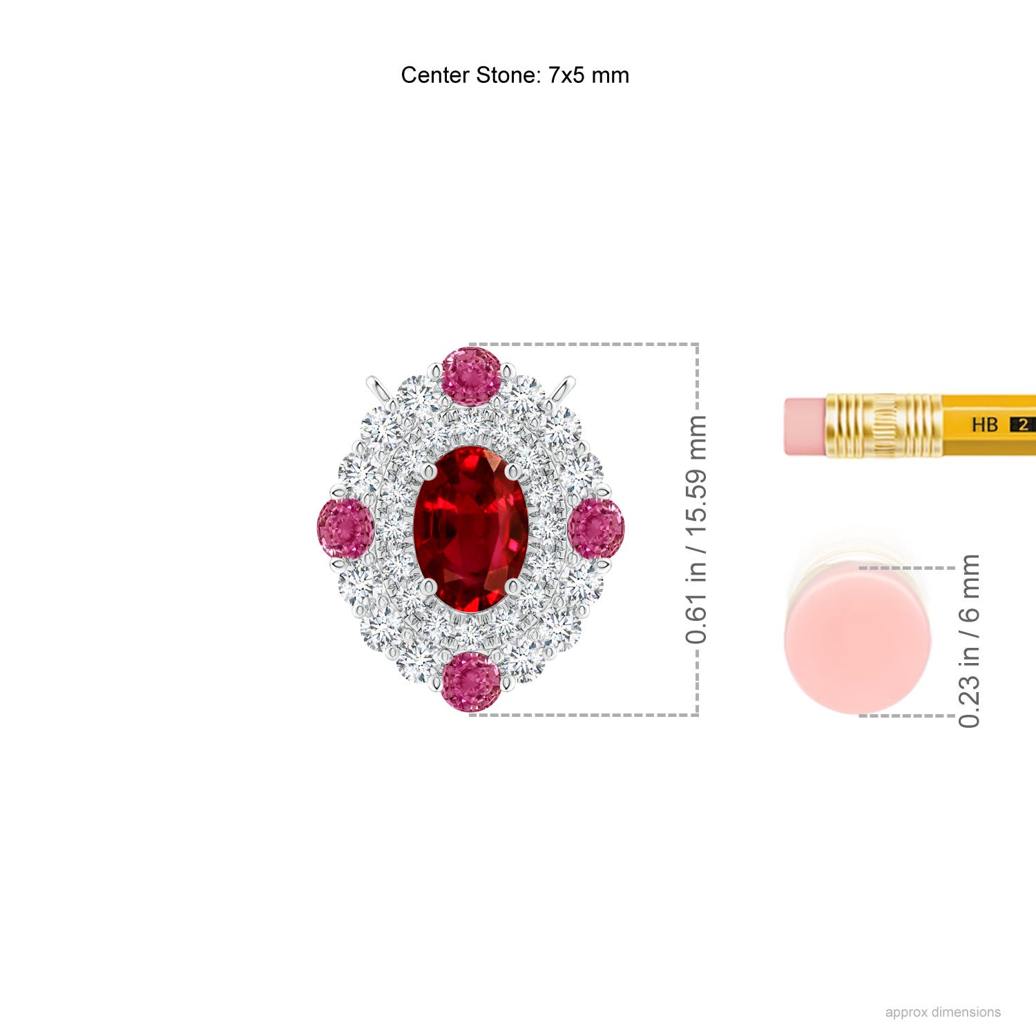 AAAA - Ruby / 1.87 CT / 14 KT White Gold