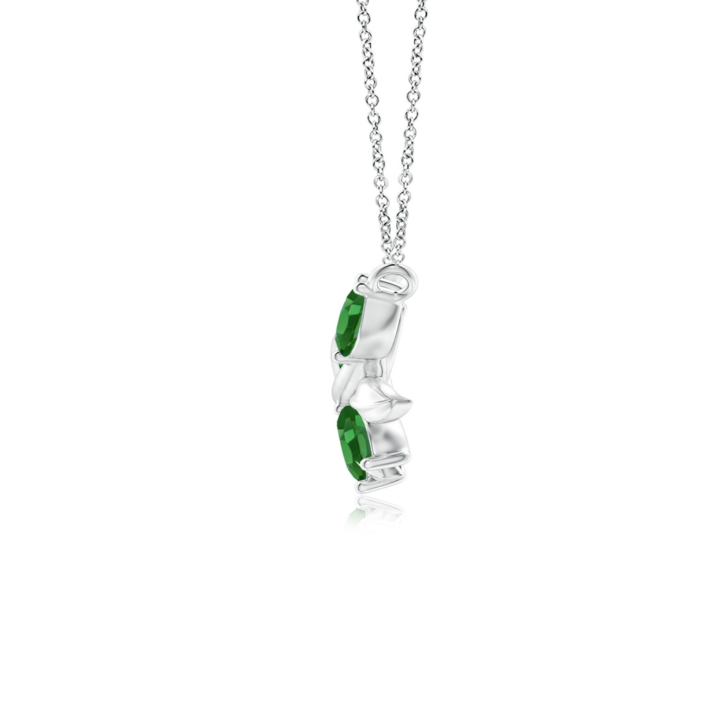 5x2.5mm AAA Marquise Emerald Olive Branch Pendant in White Gold Side 1