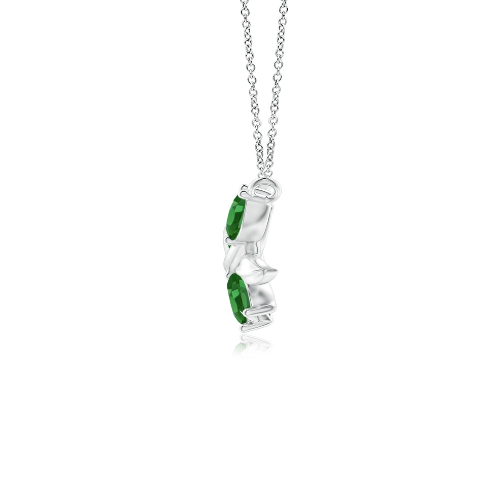 5x2.5mm AAA Marquise Emerald Olive Branch Pendant in White Gold side 1