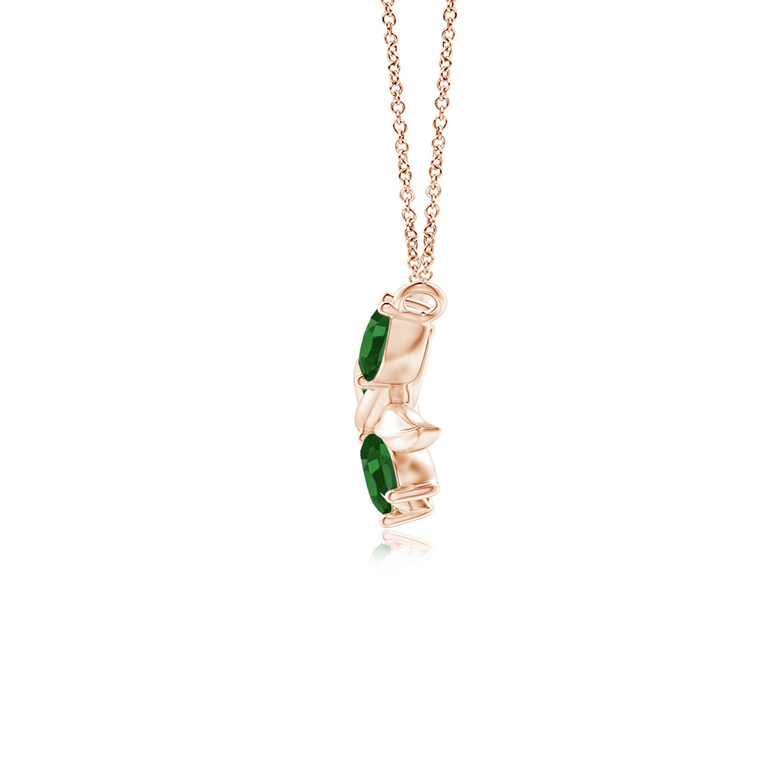 AAAA - Emerald / 0.78 CT / 14 KT Rose Gold