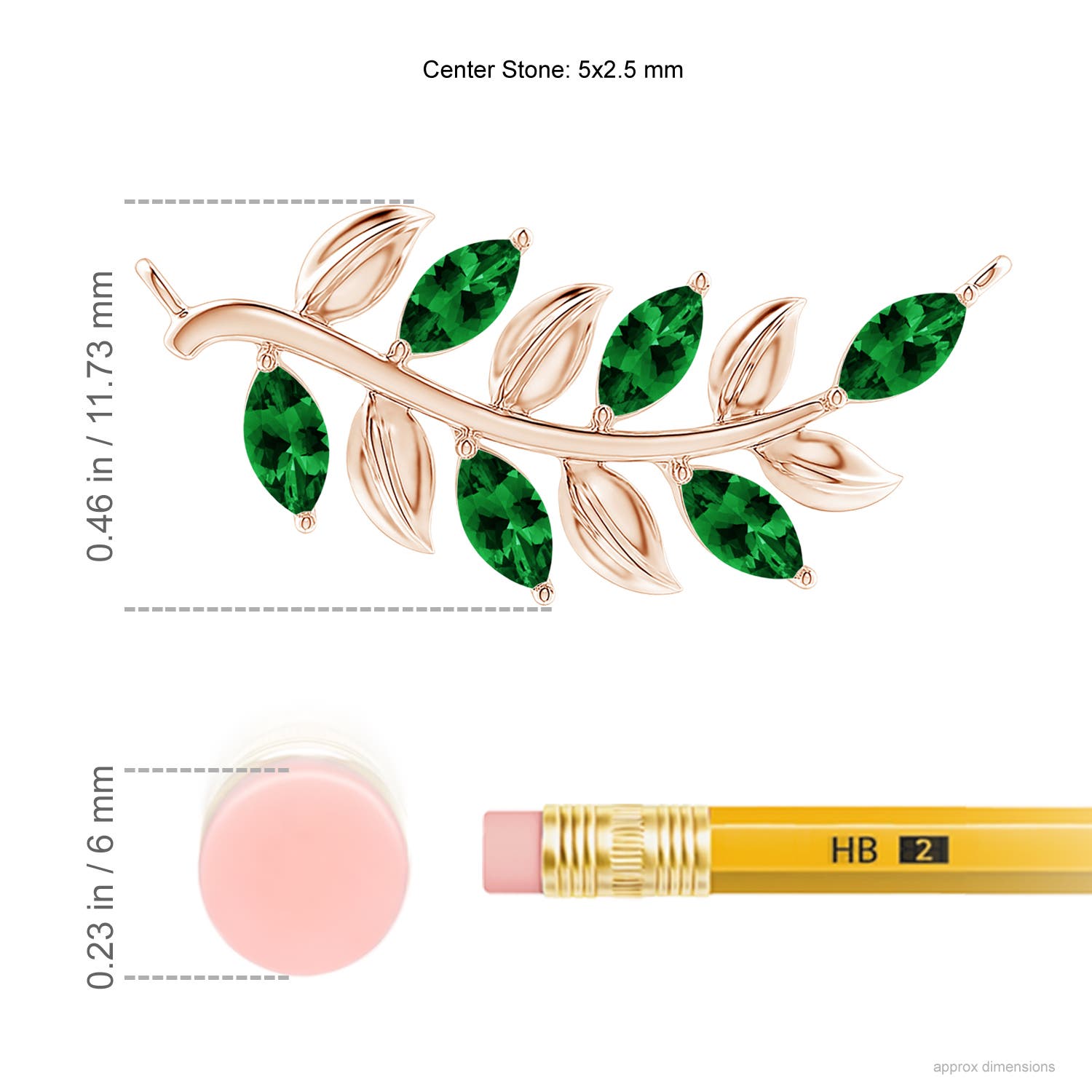 AAAA - Emerald / 0.78 CT / 14 KT Rose Gold