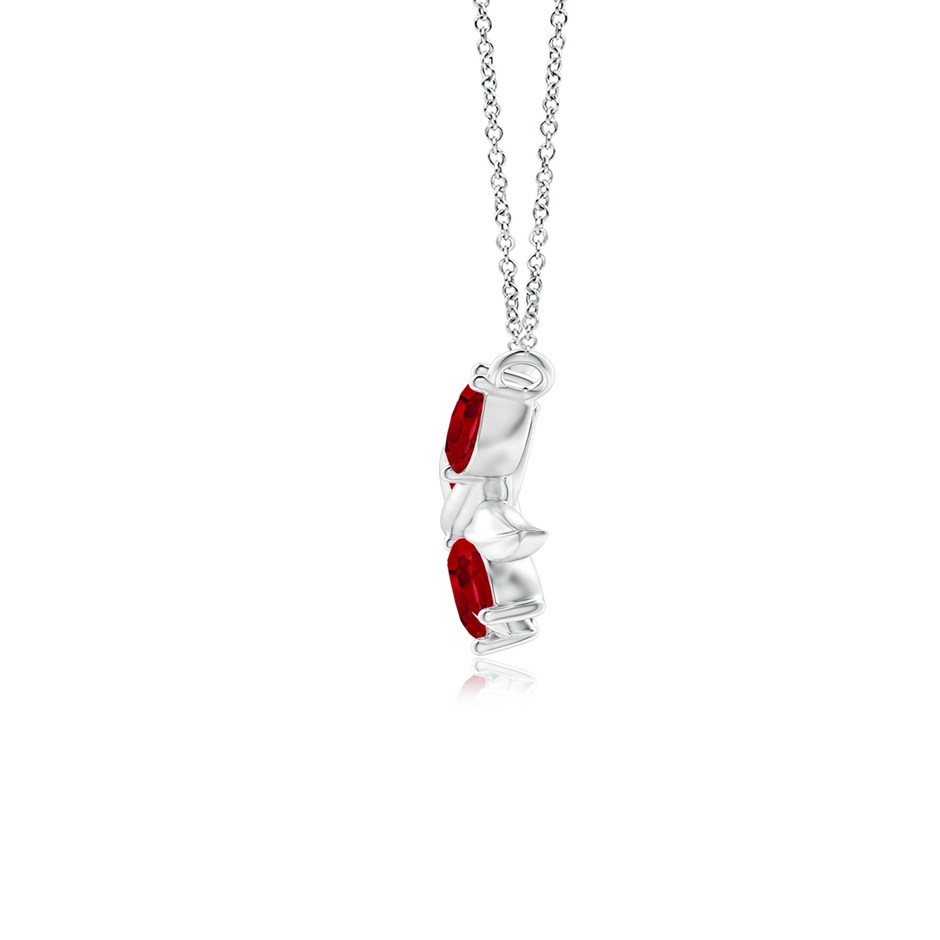 5x2.5mm AAA Marquise Ruby Olive Branch Pendant in White Gold side 1