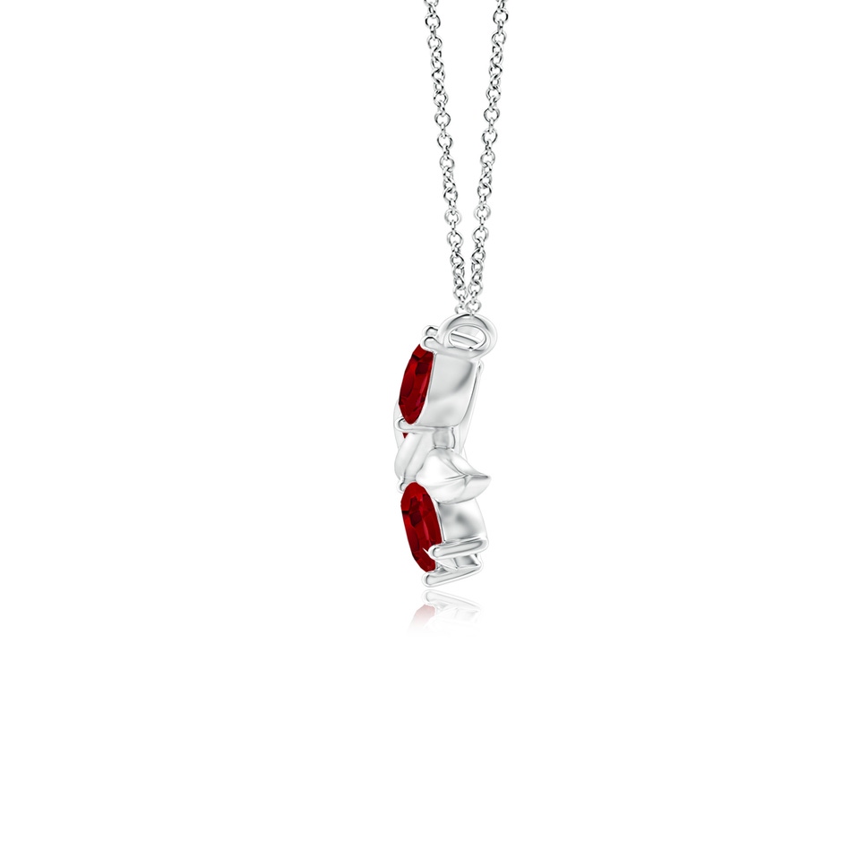 5x2.5mm AAAA Marquise Ruby Olive Branch Pendant in White Gold side 1