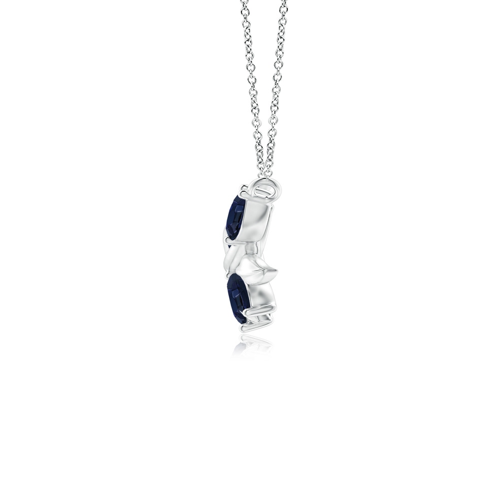 5x2.5mm A Marquise Sapphire Olive Branch Pendant in White Gold side 1