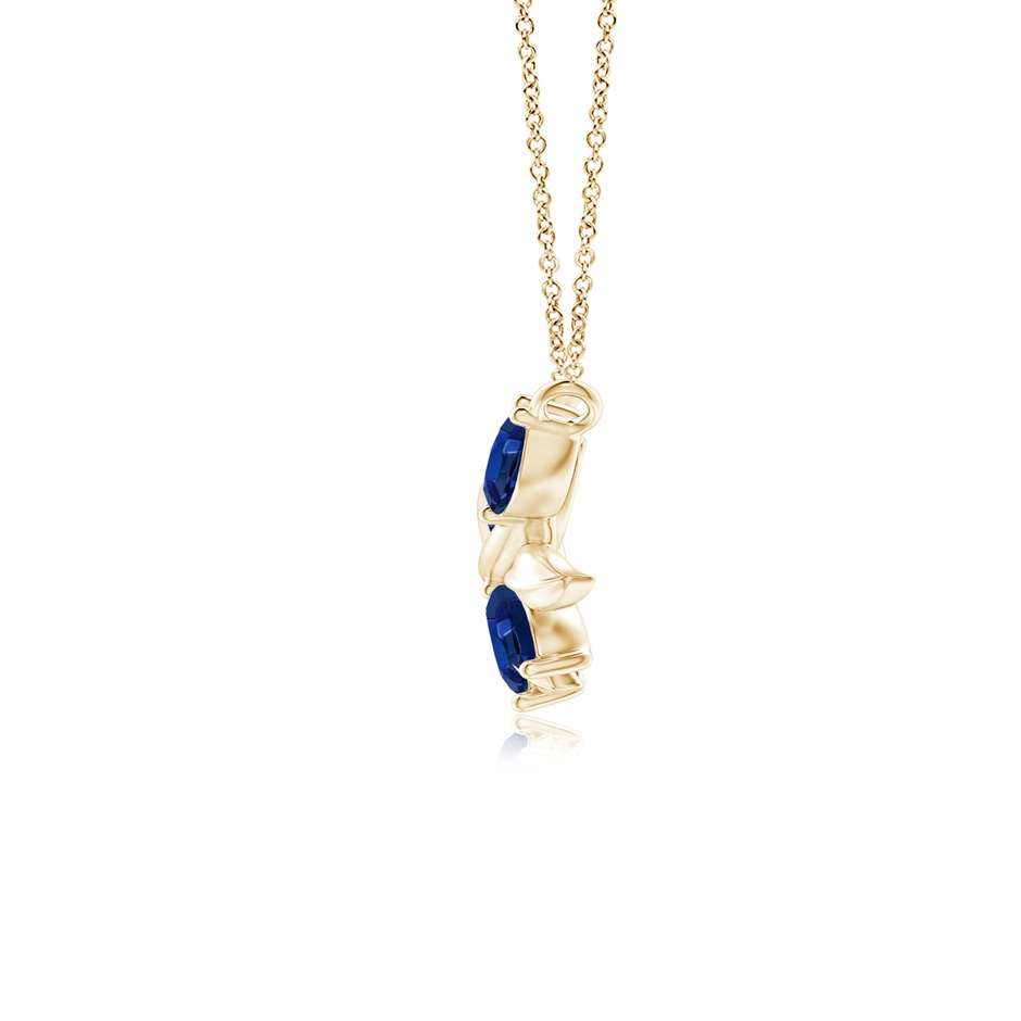 5x2.5mm AA Marquise Sapphire Olive Branch Pendant in Yellow Gold side 1