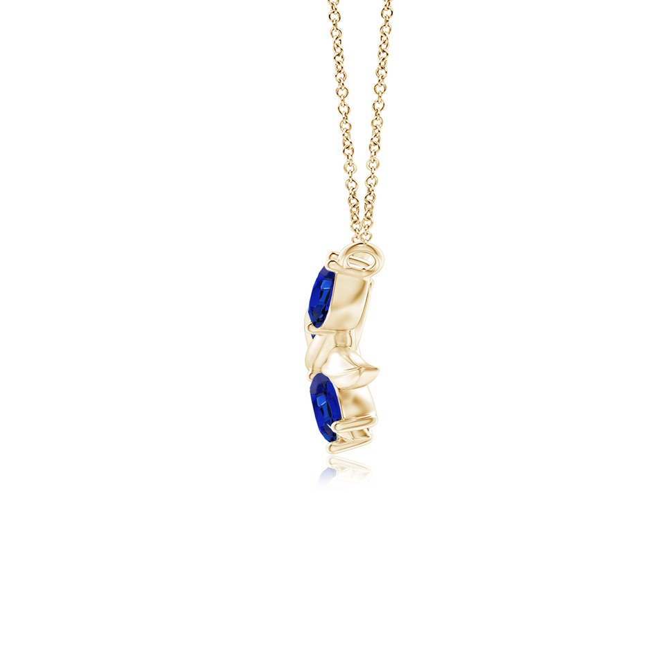 5x2.5mm AAA Marquise Sapphire Olive Branch Pendant in Yellow Gold side 1