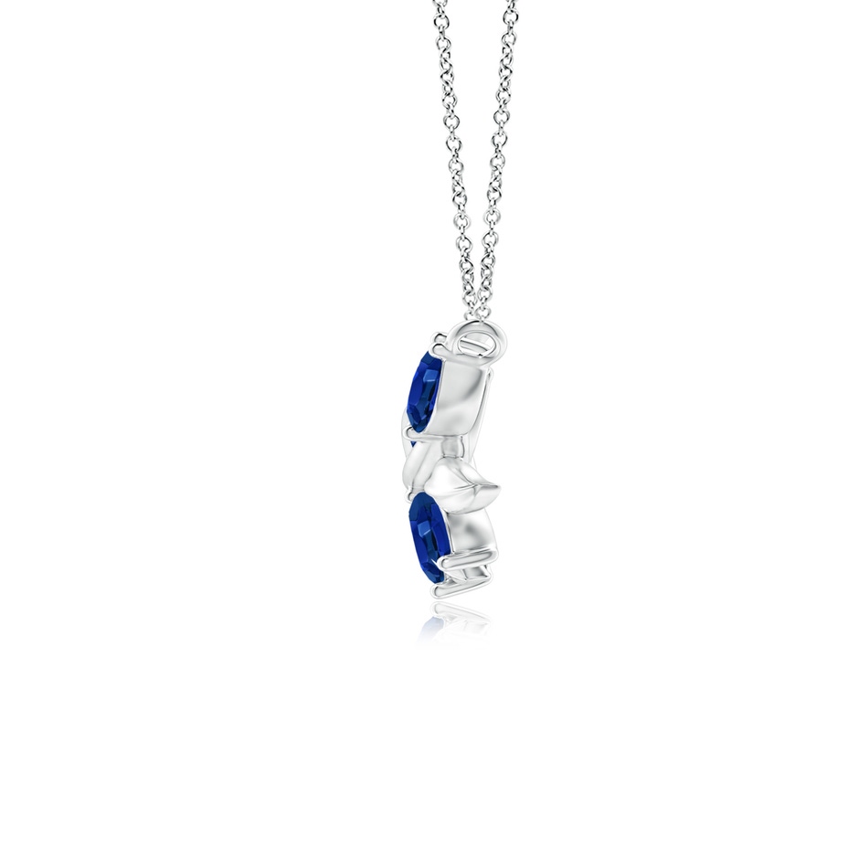 5x2.5mm AAAA Marquise Sapphire Olive Branch Pendant in White Gold side 1
