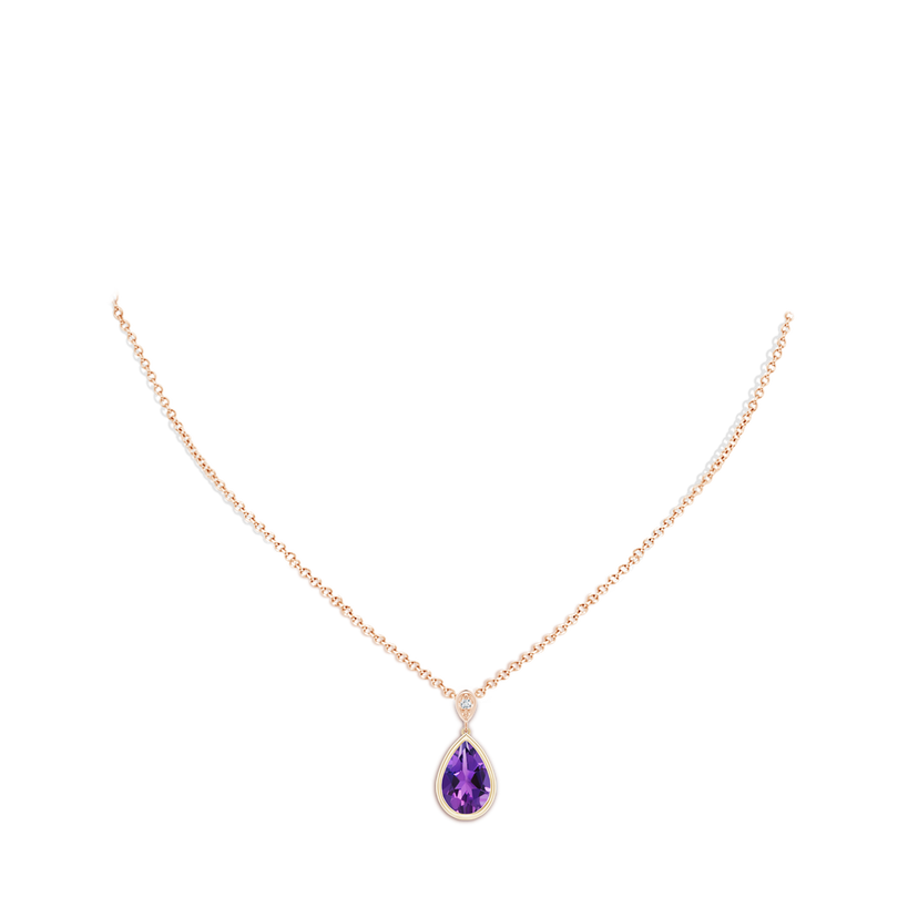 ペンダント - パープル AD Pendant - Purple AD 6x4mm-aaa-amethyst-white-gold-