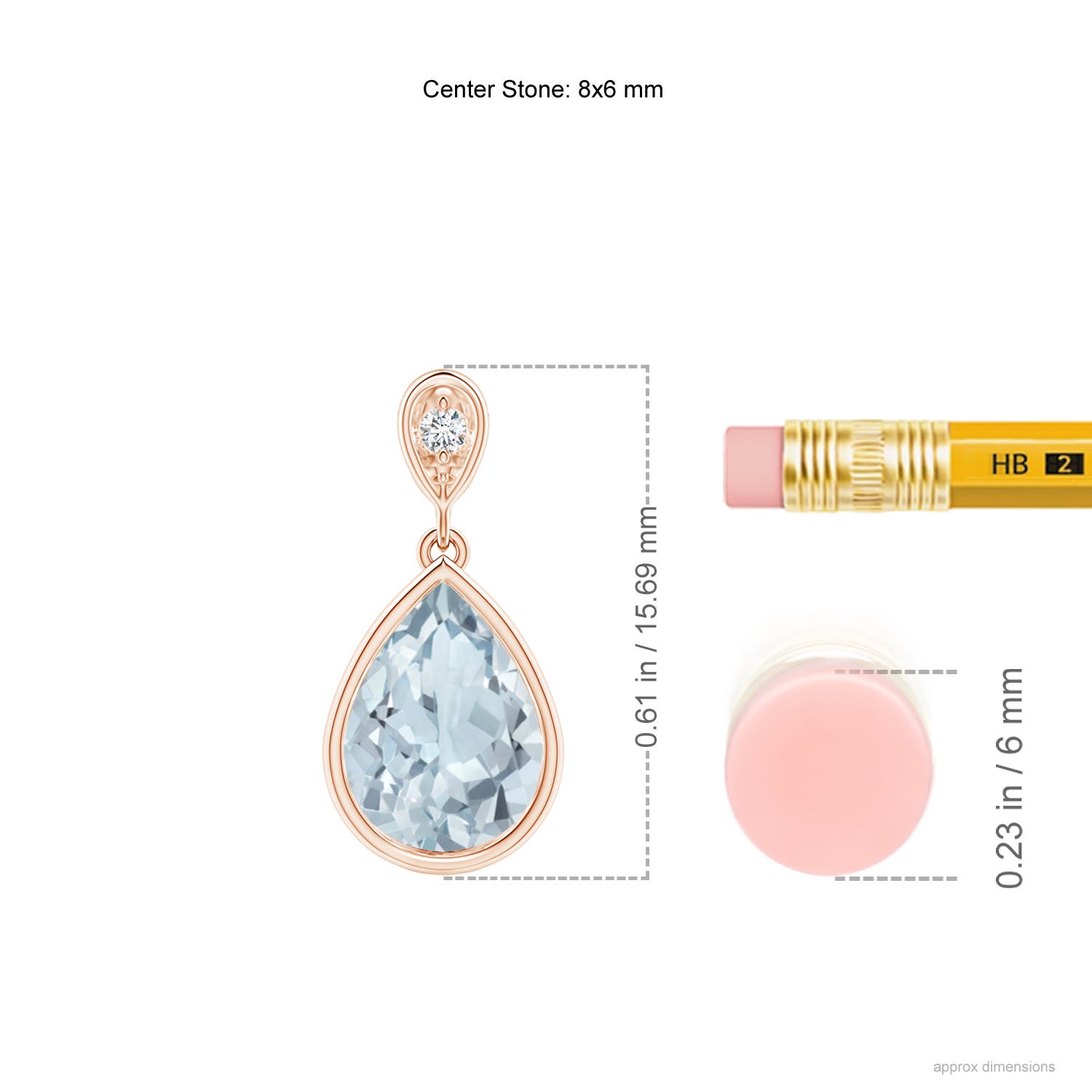 A - Aquamarine / 0.86 CT / 14 KT Rose Gold