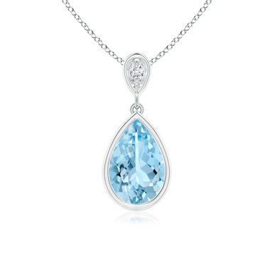 Aquamarine Infinity Heart Pendant with Diamonds | Angara