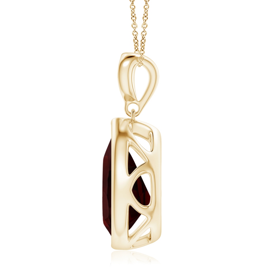 12x8mm A Bezel-Set Garnet Teardrop Pendant with Diamond in Yellow Gold side 199