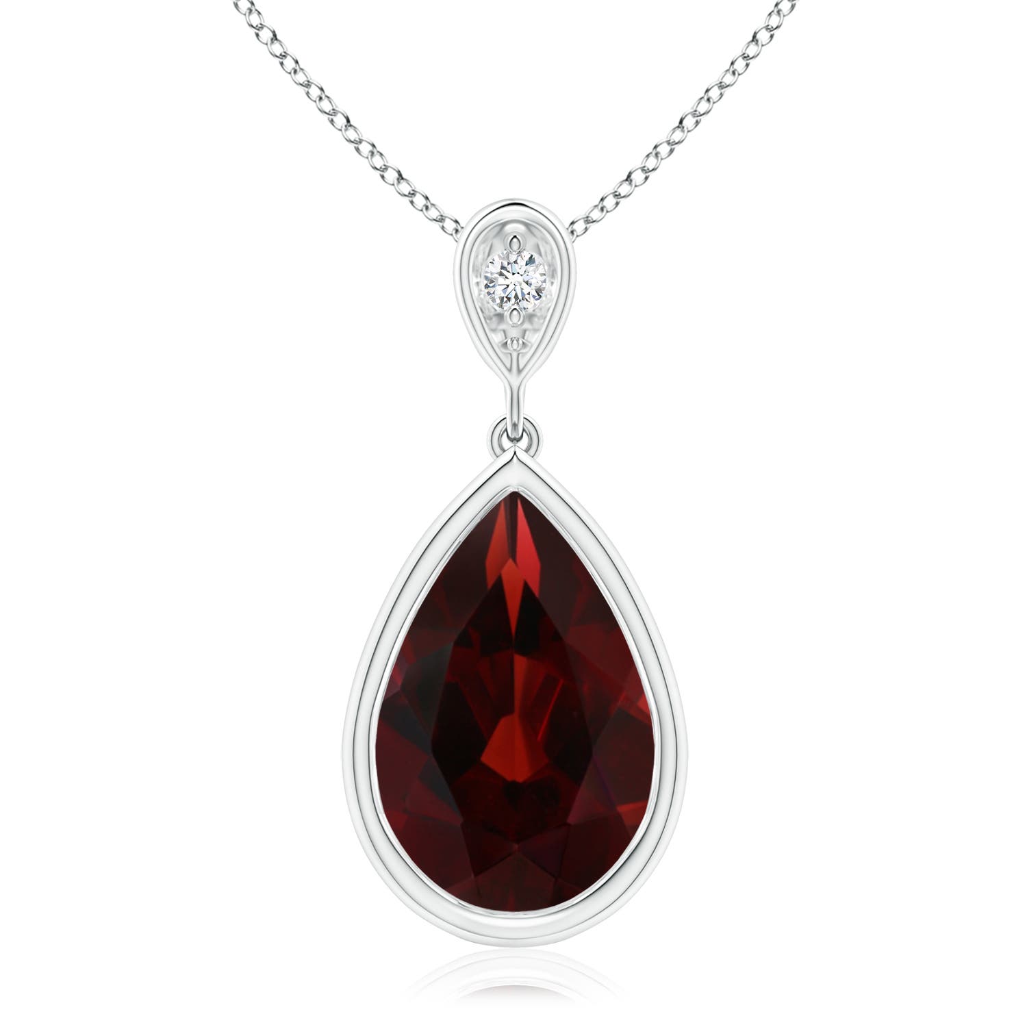 AA - Garnet / 3.52 CT / 14 KT White Gold