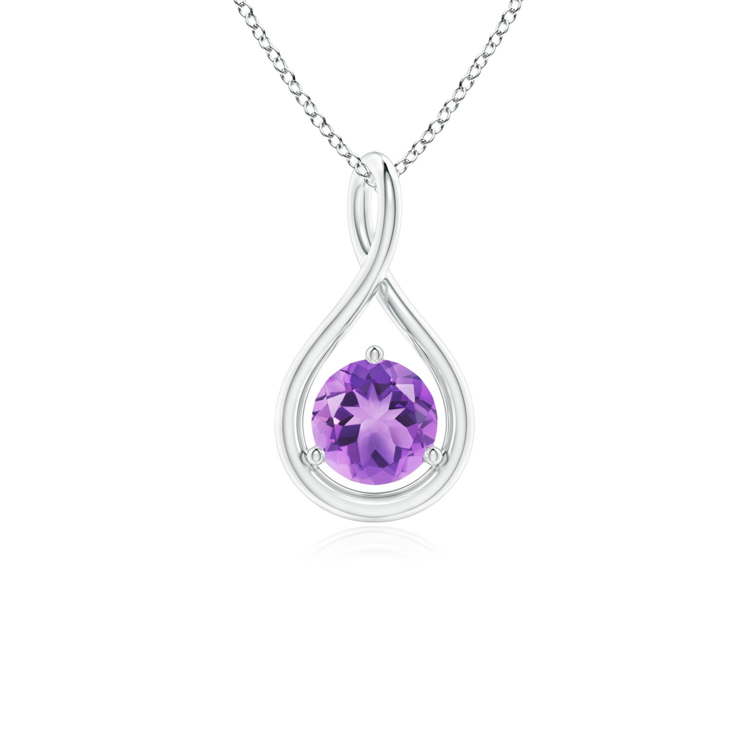 A - Amethyst / 0.45 CT / 14 KT White Gold