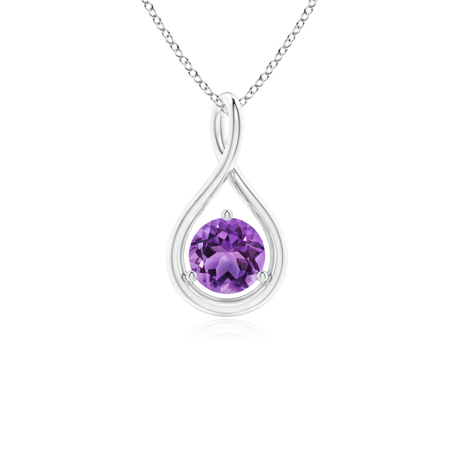 AA - Amethyst / 0.45 CT / 14 KT White Gold