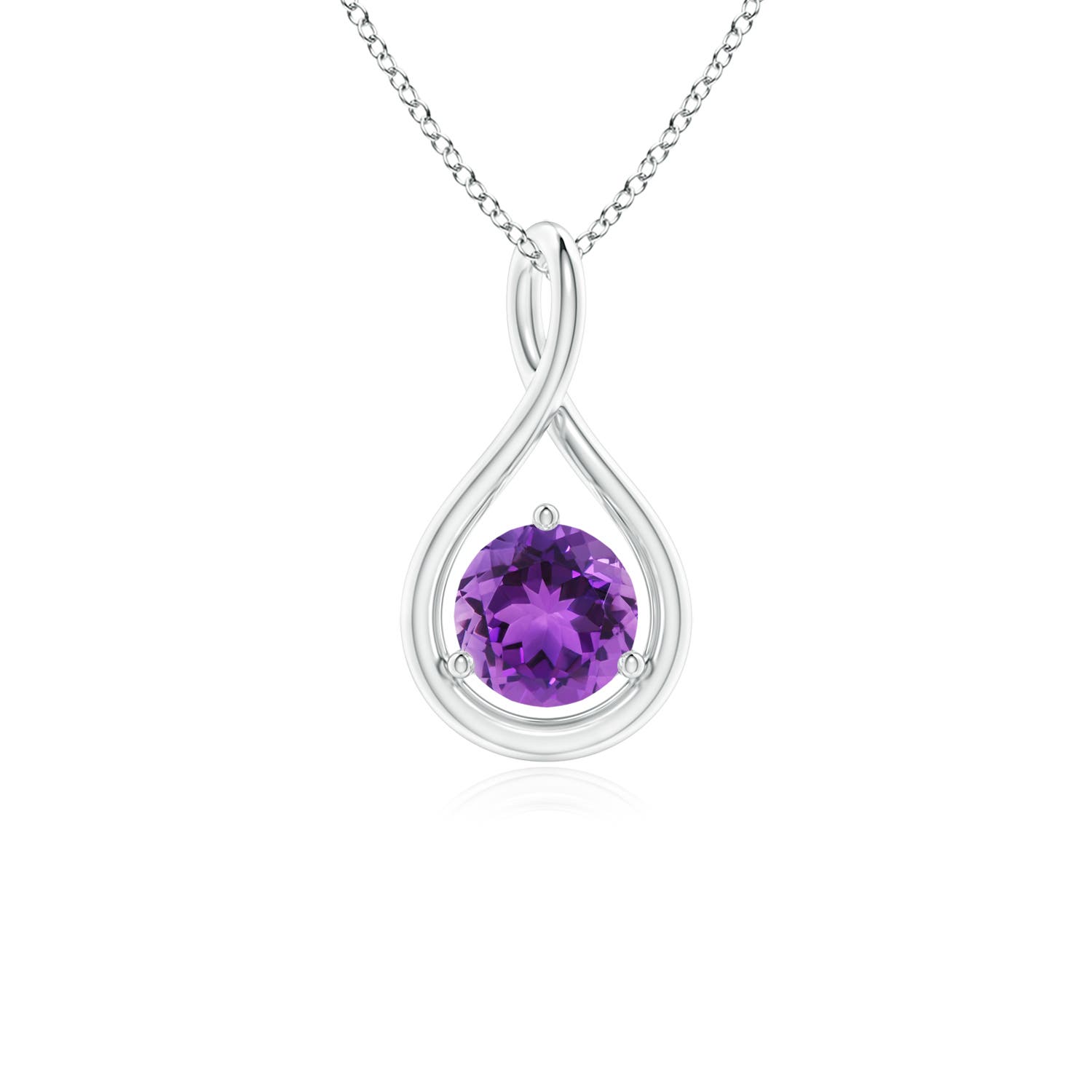 AAA - Amethyst / 0.45 CT / 14 KT White Gold