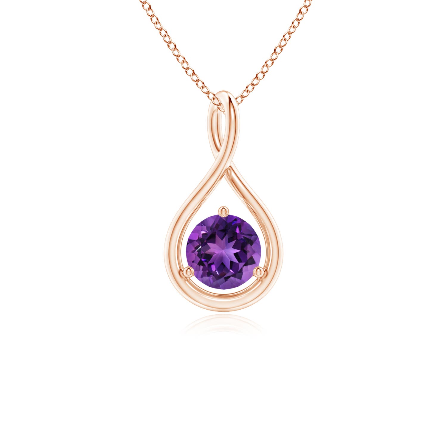 AAAA - Amethyst / 0.45 CT / 14 KT Rose Gold