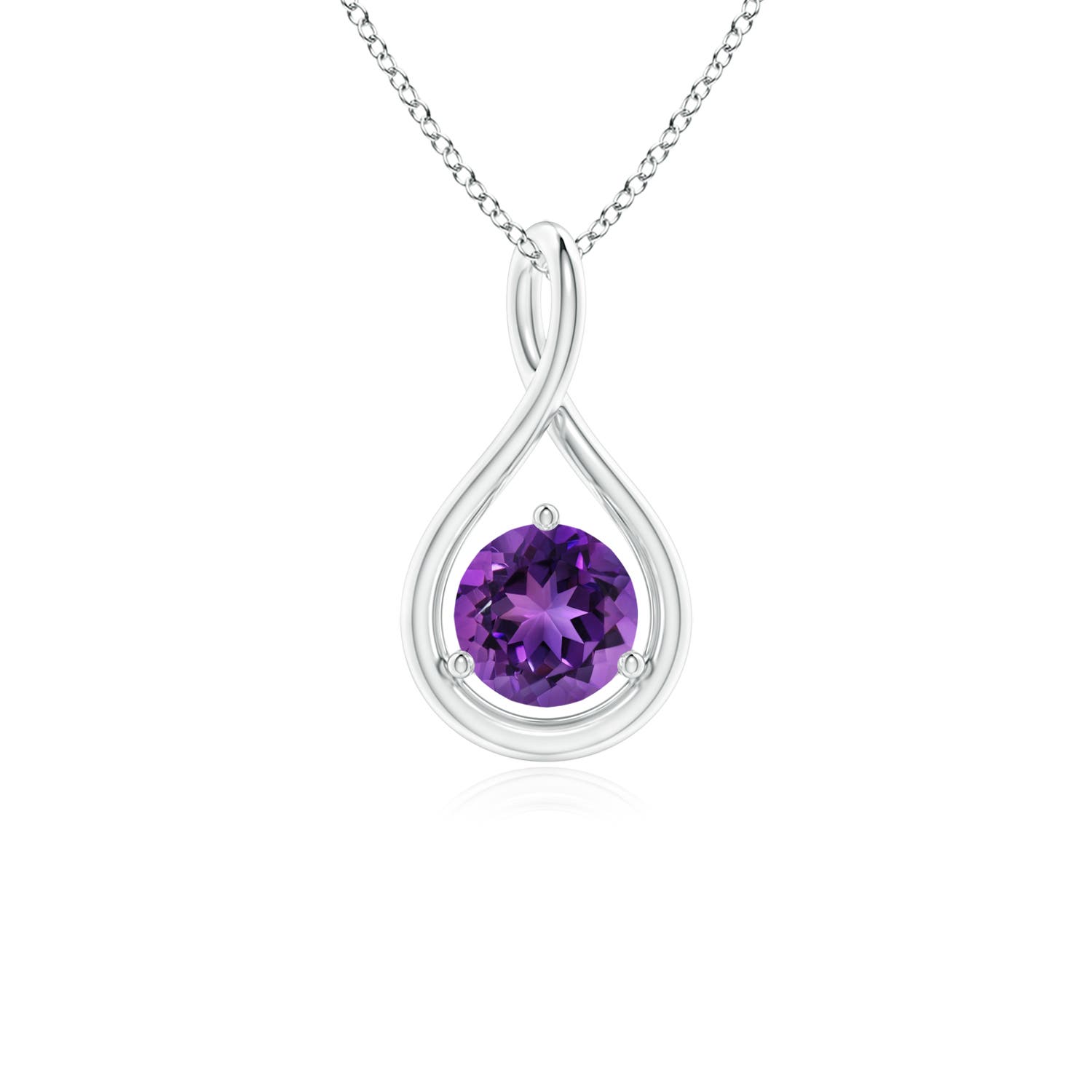 AAAA - Amethyst / 0.45 CT / 14 KT White Gold