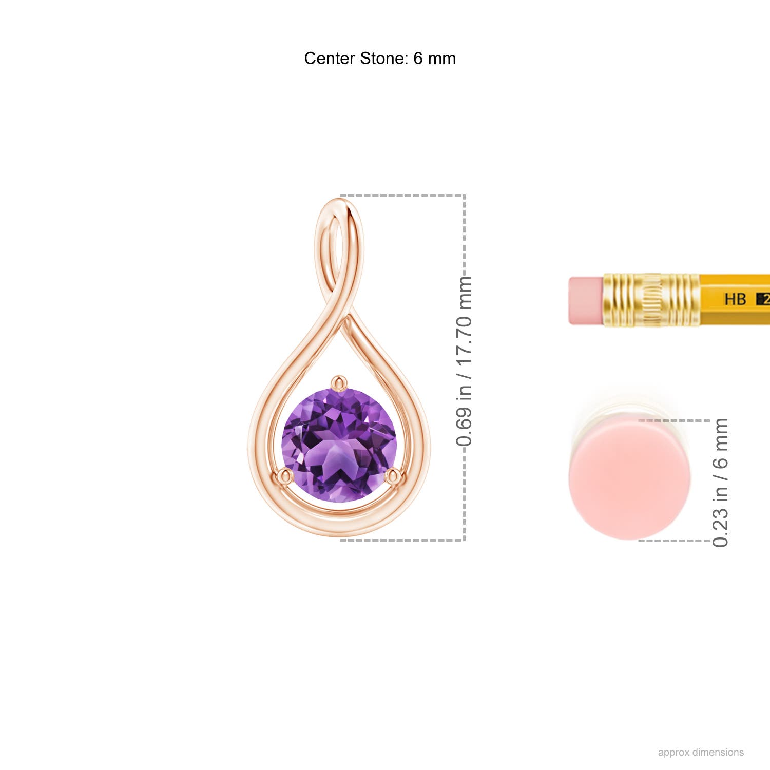 AA - Amethyst / 0.8 CT / 14 KT Rose Gold