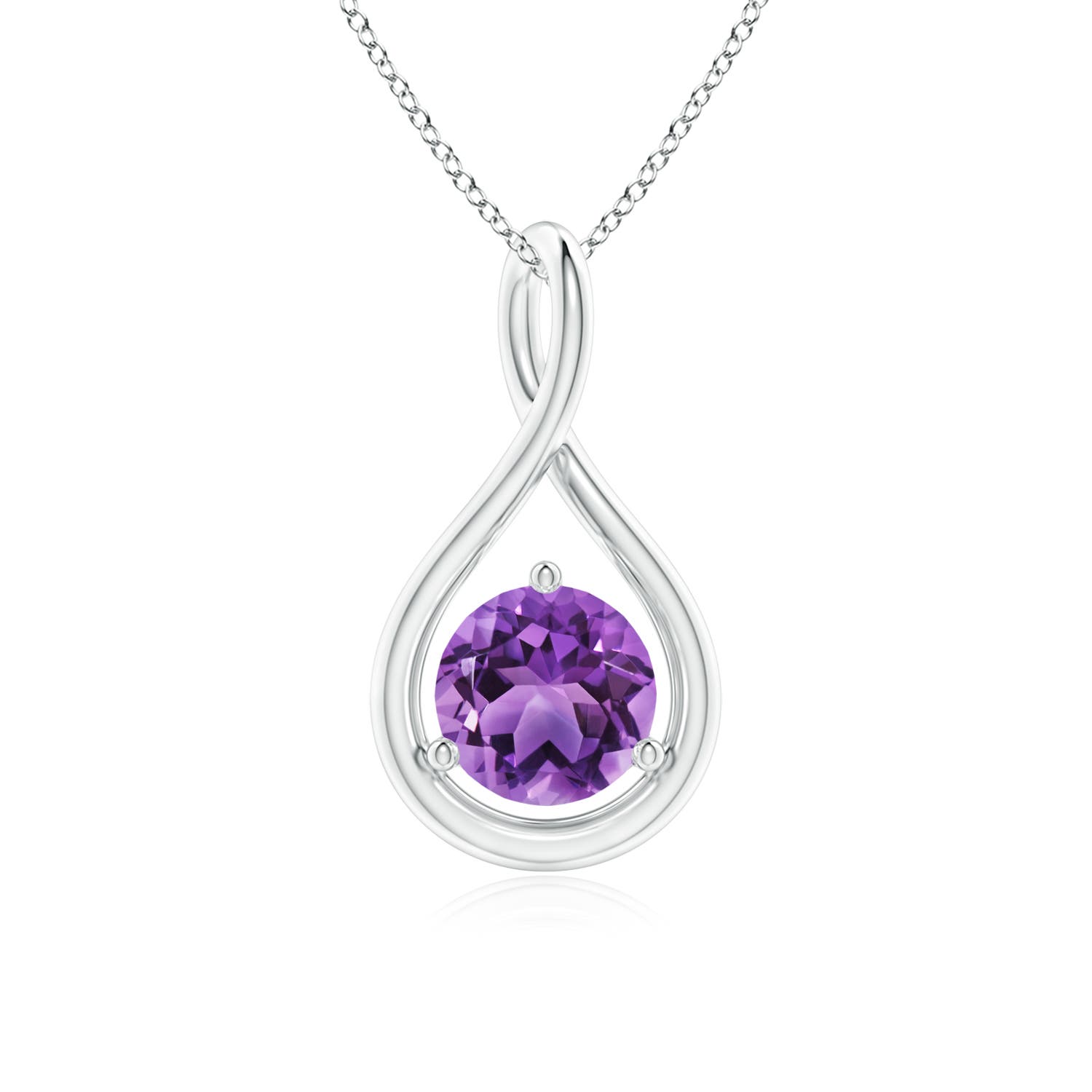 AA - Amethyst / 0.8 CT / 14 KT White Gold