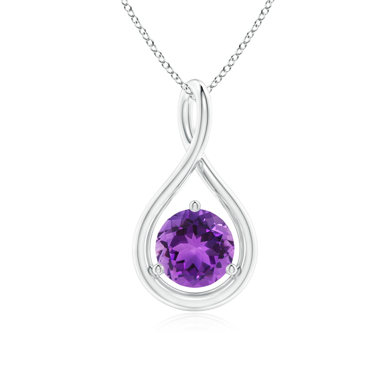 AAA - Amethyst / 0.8 CT / 14 KT White Gold