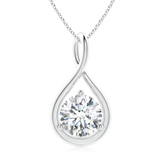 8mm GVS2 Solitaire Round Diamond Infinity Twist Pendant in P950 Platinum