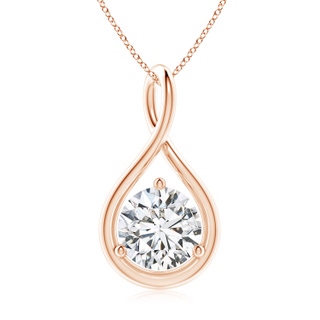 8mm HSI2 Solitaire Round Diamond Infinity Twist Pendant in Rose Gold