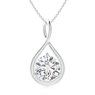 9.1mm HSI2 Solitaire Round Diamond Infinity Twist Pendant in P950 Platinum