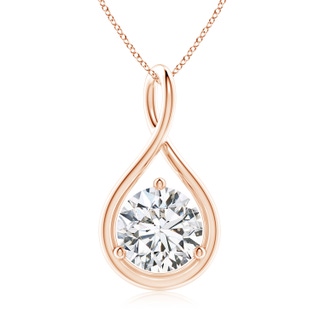 9.1mm HSI2 Solitaire Round Diamond Infinity Twist Pendant in Rose Gold
