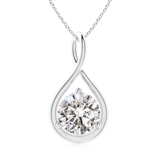 9.1mm IJI1I2 Solitaire Round Diamond Infinity Twist Pendant in P950 Platinum