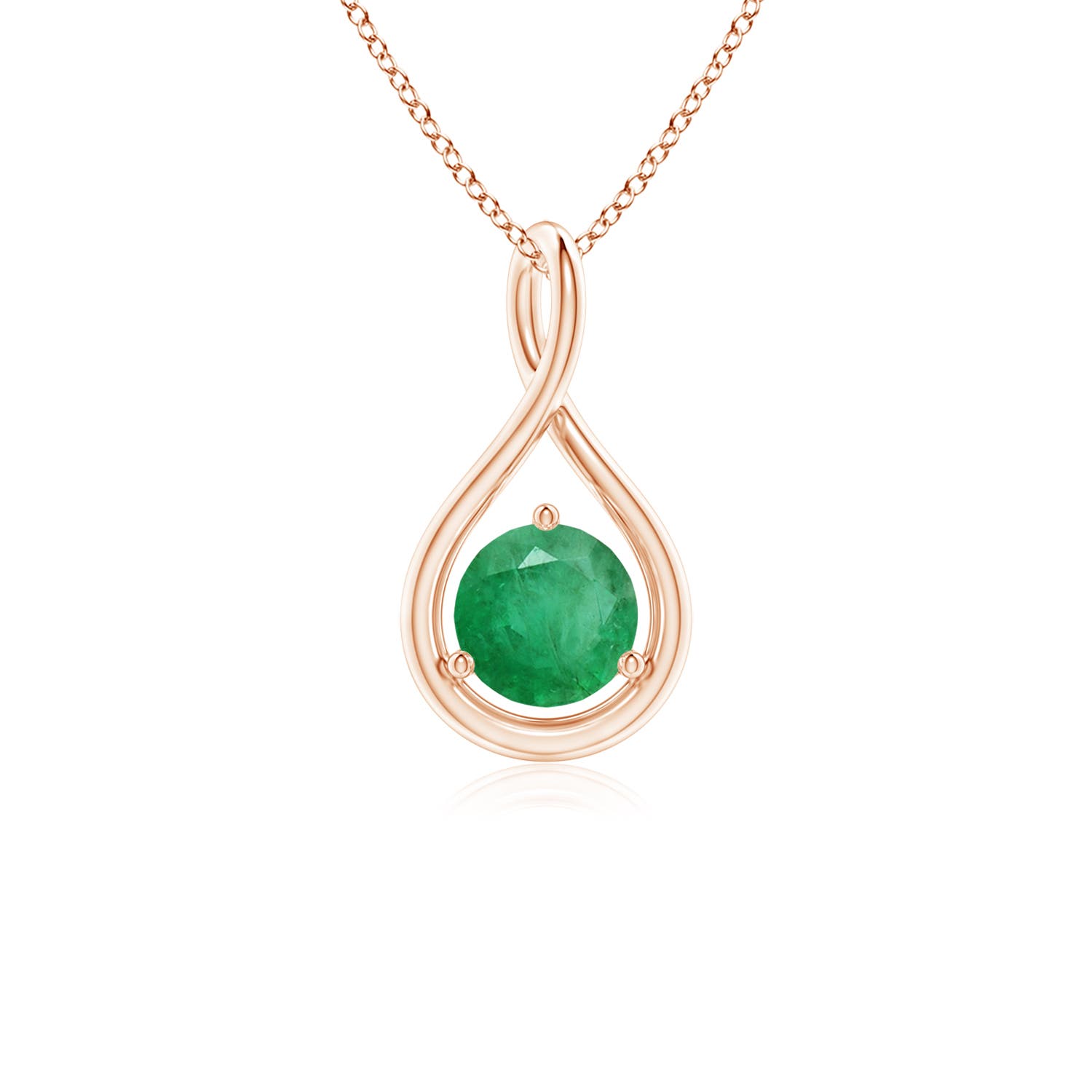 A - Emerald / 0.45 CT / 14 KT Rose Gold