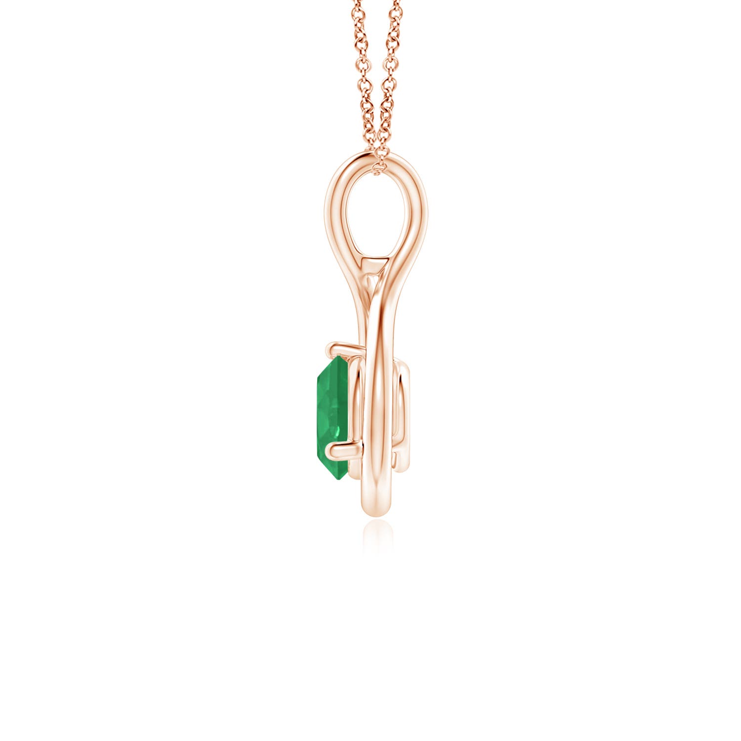 A - Emerald / 0.45 CT / 14 KT Rose Gold